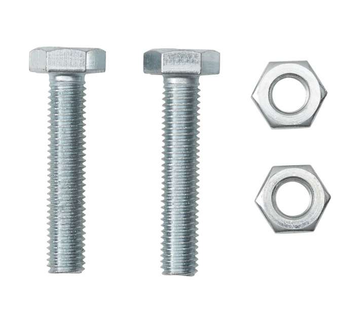 Eureka 10 x 50mm Galvanised Hex Screw and Nut Set (2 Pack)