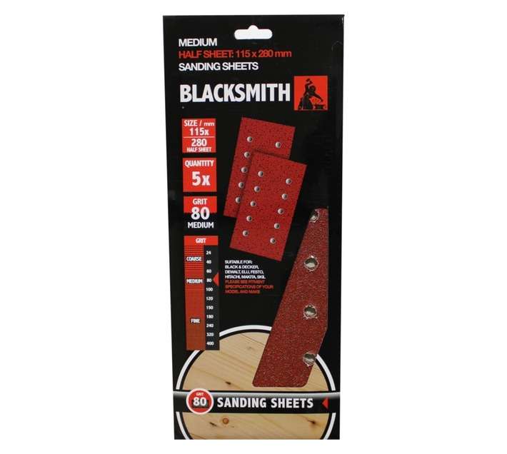 Blacksmith 1/2 Aluoxide All Half Sheet Sanders Sand Paper Sheet 80 Grit