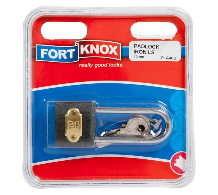 Fort Knox P1A40U Long Shackle Iron Padlock (30 x 25 x 80mm)