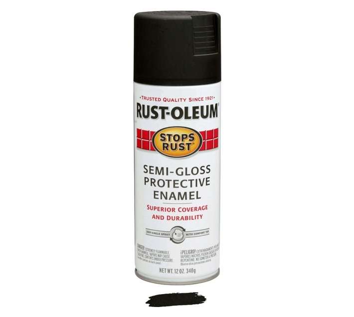 Rust-Oleum Spray Paint Stops Rust Enamel Semi-gloss - Black (340g)
