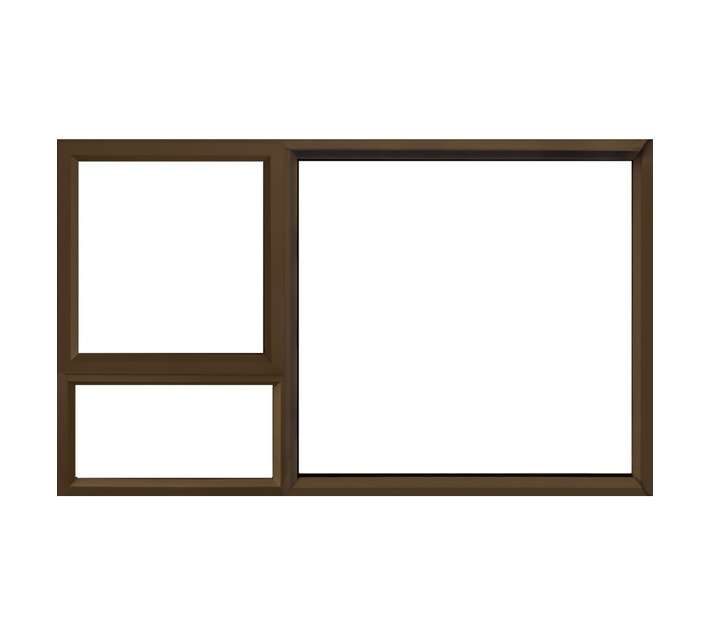Kenzo 28mm LH RH Fix Aluminium Window - Bronze (1500 x 900mm)