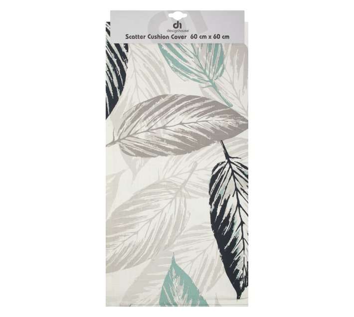 Design House Farmhouse Leaves Scatter Cushion Cover (600 x 600mm)