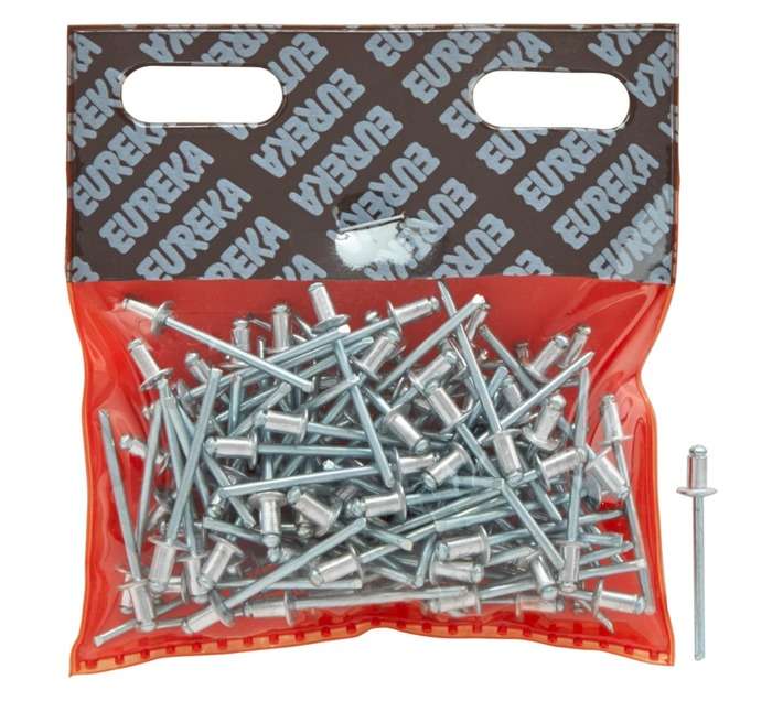 Eureka 100 x Aluminium Open Blind Rivets (4 x 6mm)