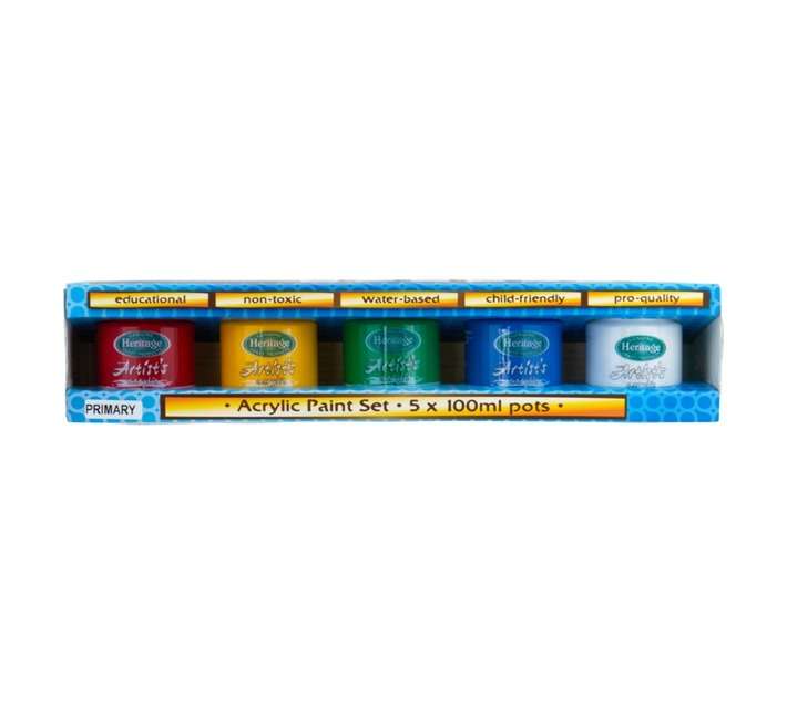 Heritage 5 Piece Acrylic Primary Kit (100ml)