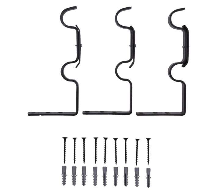 Elements Double Bracket - Black (32mm) 3 Pack