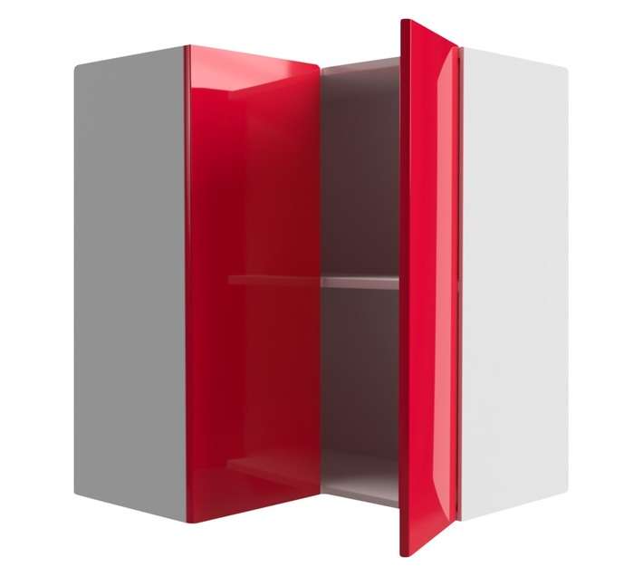 Home and Kitchen Gloss Top Corner Cabinet Unit - Candy Red (600 x 300 x 720mm)