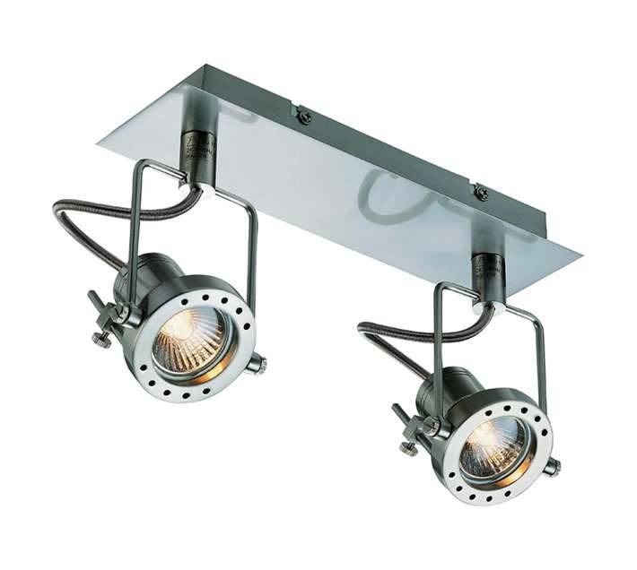 Radiant 2 Light Intro Spotlight - Satin Chrome (50W)