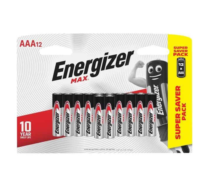 Energizer Max 12 x Alkaline Batteries (AAA) E301639100