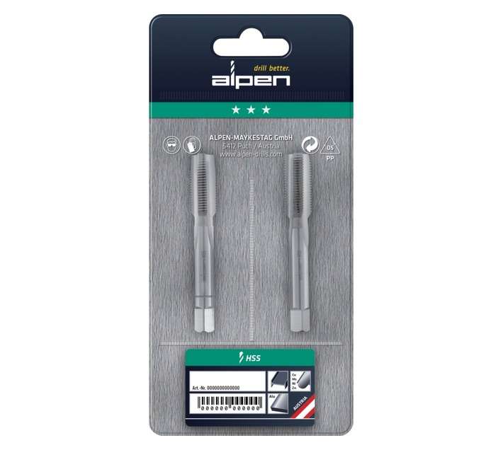 Alpen ALP7060280 2 x Imperial HSS Hand Taps (1/2 Inch)