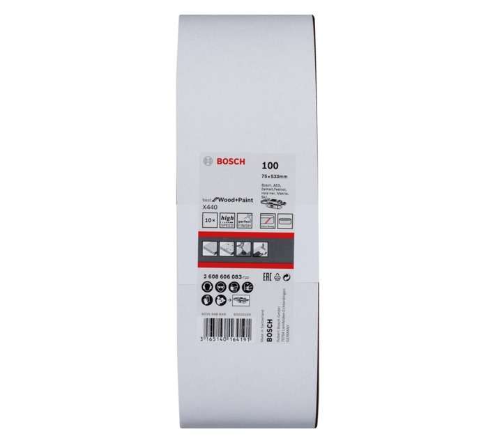 Bosch 100 Grit Sanding Belt - Brown (533 x 75mm)