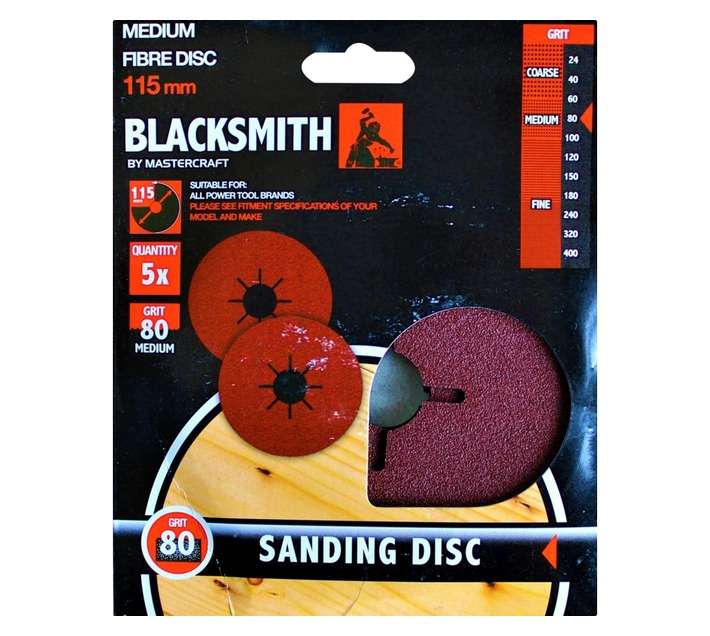 Blacksmith Grinder Fibre Sand Disc 80 Grit (115mm)