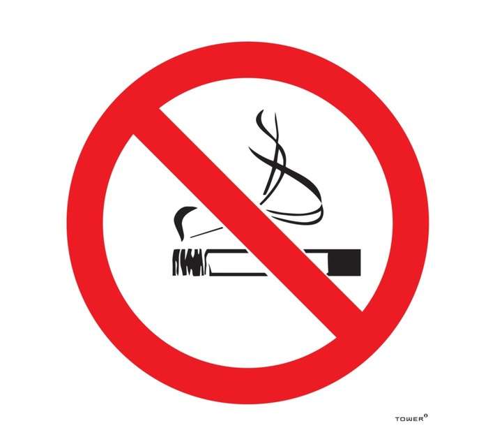 Tower Aluminium No Smoking Sign - Red/White (150 x 150mm)