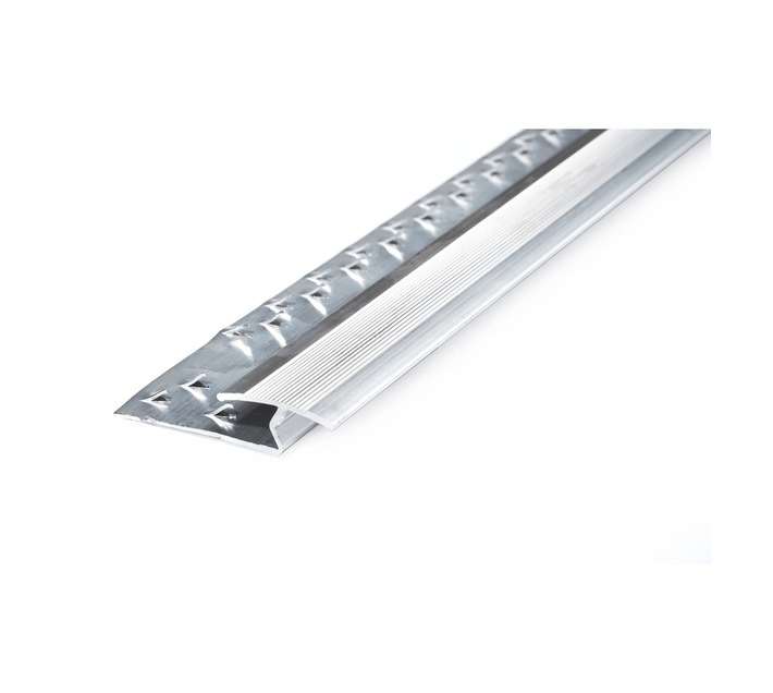 Falcon Tiling Aluminium Carpet To Tile Transition Cover - Silver (2500 x 10mm)