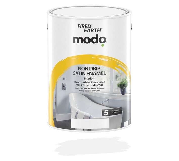 Fired Earth Modo Non Drip Satin Enamel - White (1L)