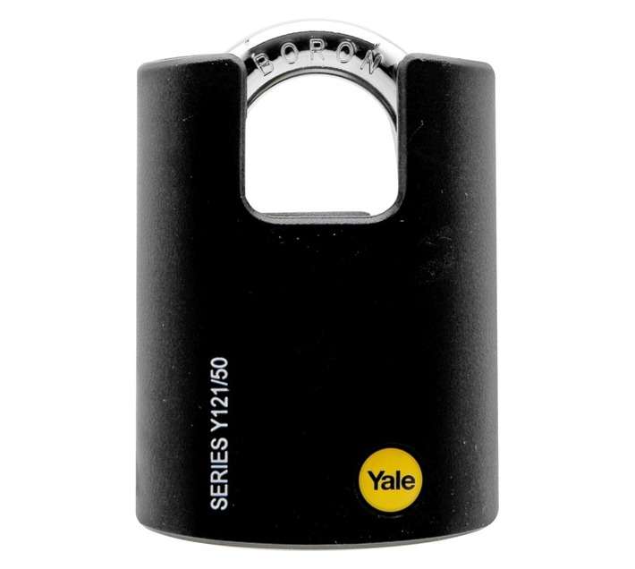 Yale 50mm Brass Black Cover Closed Shackle Padlock