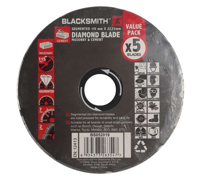 Blacksmith BS052019 Segmented Diamond Blade Disc (115mm)
