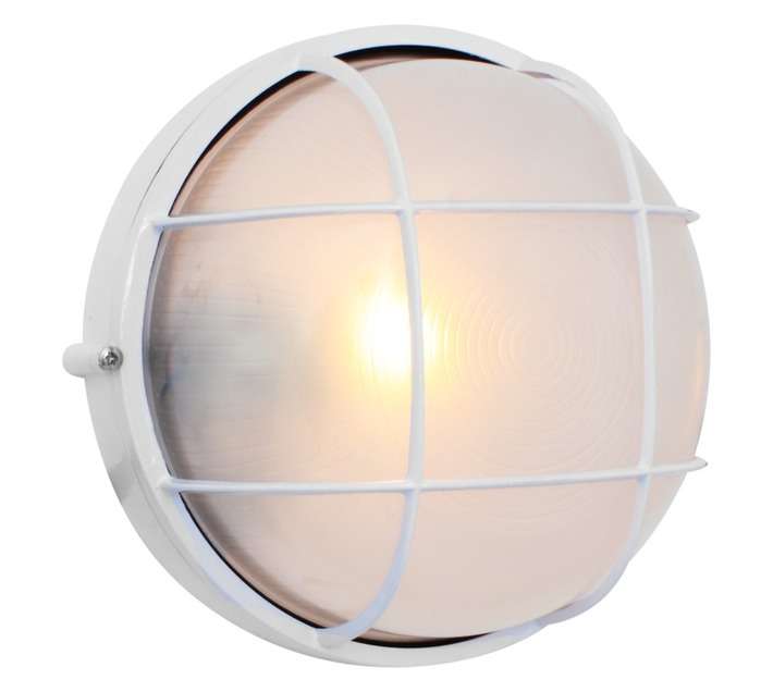 Eurolux Large Round Bulkhead with Grid - White (100W)