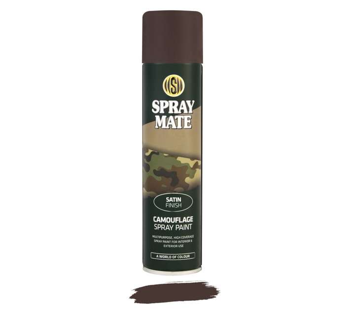 Spraymate Camo Satin Spray Paint Mud Brown 250ml