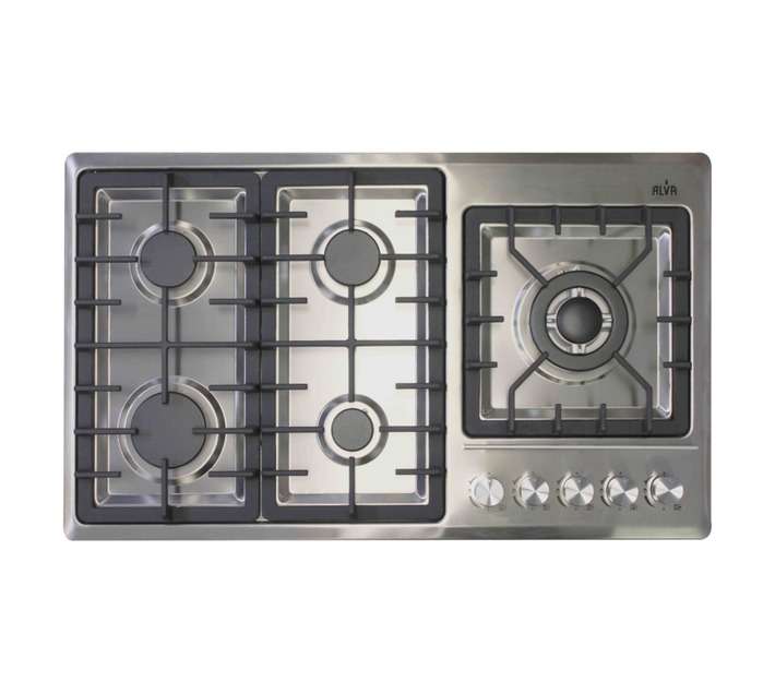 Alva 5 Burner Gas Hob (870 x 510mm) Silver GDH101