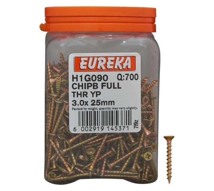Eureka H1G090 3.0 x 25mm Chipboard Screw Full (700 Pack)
