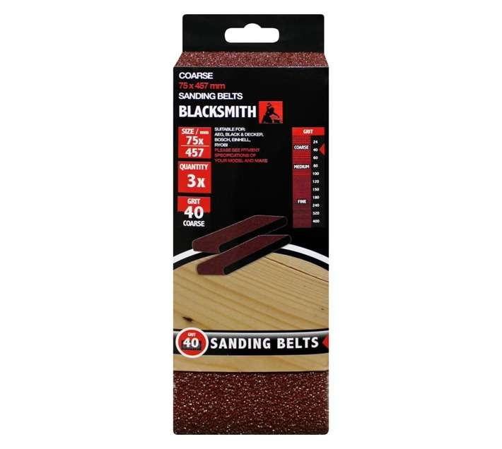 Blacksmith Sanding Belts 40 Grit (75 x 457mm)