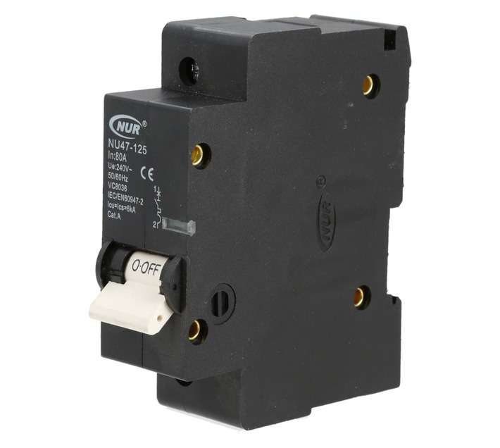 NUR Single Pole 6ka 80amp Mini Circuit Breaker