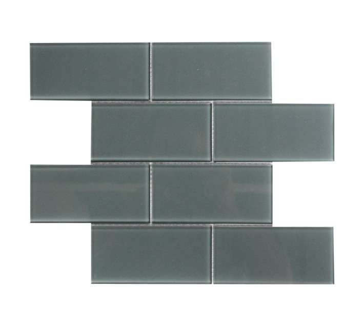 Earthstone Glass Metro Mosaic Tile - Gunmetal (375 x 305mm)