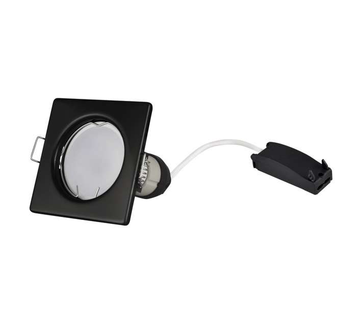 Lightworx GU10 Square Single LED Downlight - Black
