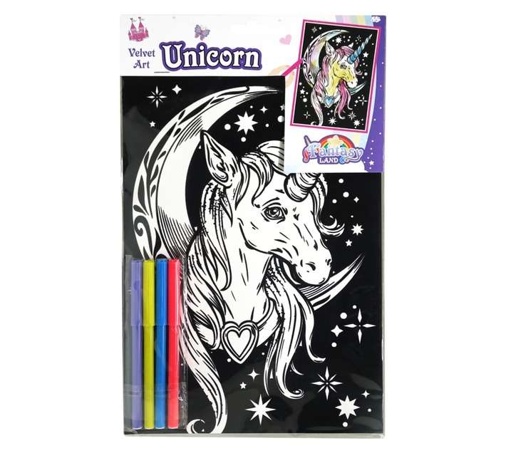 Crazy Crafts 5 Piece Fantasy Land Unicorn Velvet Art Kit