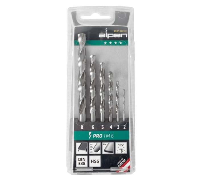 Alpen 6 Piece HSS Pro Drill Bit Set ALP PRO TM6