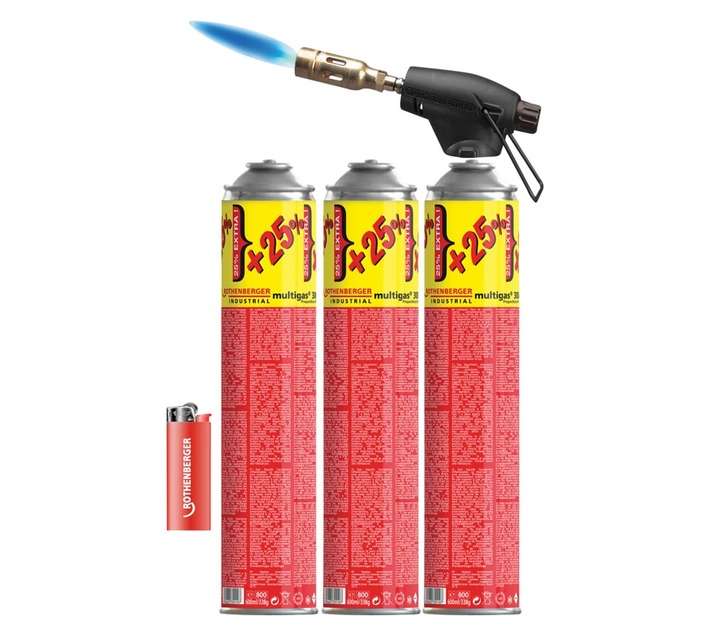 Rothenberger Hot Pack Soldering Set with 3 Catridges and Torch