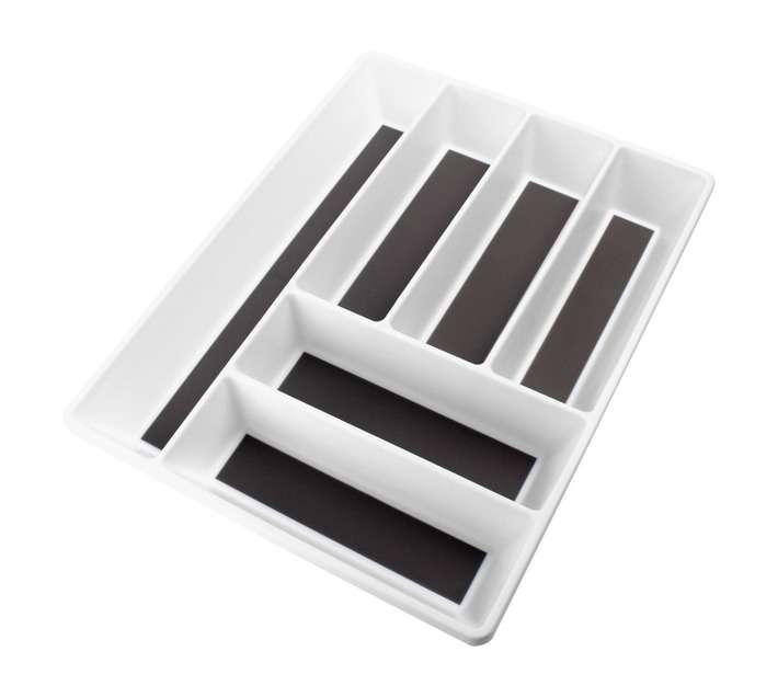 Home and Kitchen Large Utensil Tray - White/Grey (460 x 340 x 63mm)
