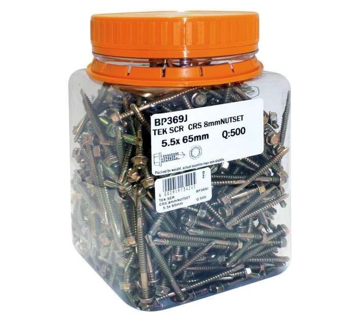 Grip 5.5 x 65mm Tek Screw Hex coarse (500 Pack)
