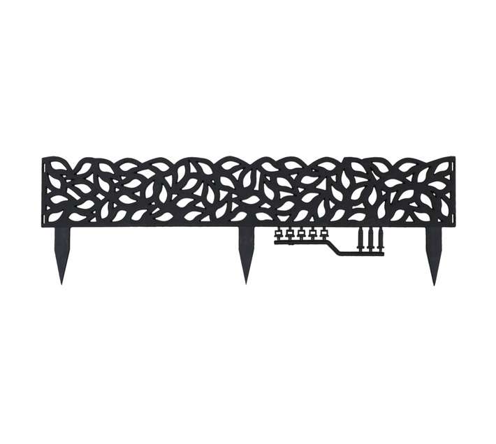 Design Flow Matrix Garden Edging Falling Leave Decorative Screen - Charcoal (150 x 900 x 7mm)