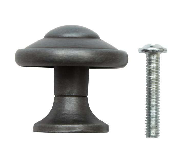 Home and Kitchen Throne Knob - Oxidized Tin (29mm)