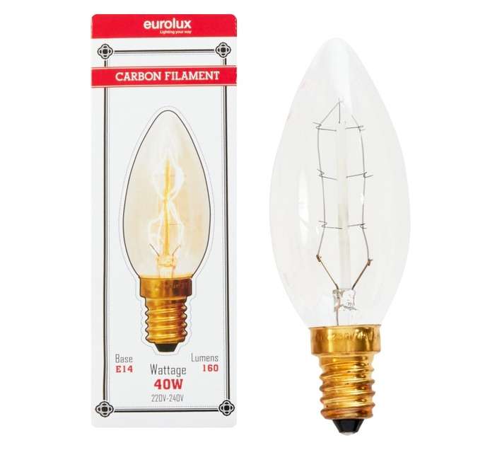 Eurolux E14 Carbon Filament Candle Globe (40w)