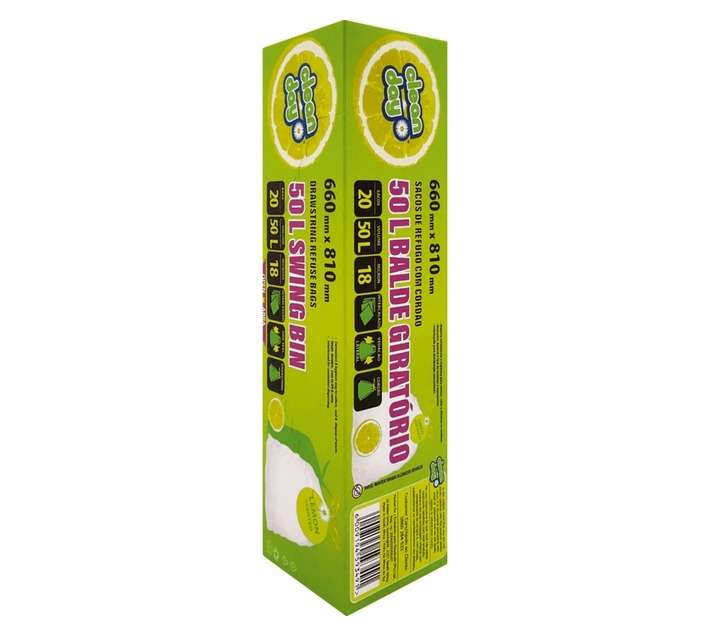 Clean Day 25 x Swing Bin Bags - White (35L)