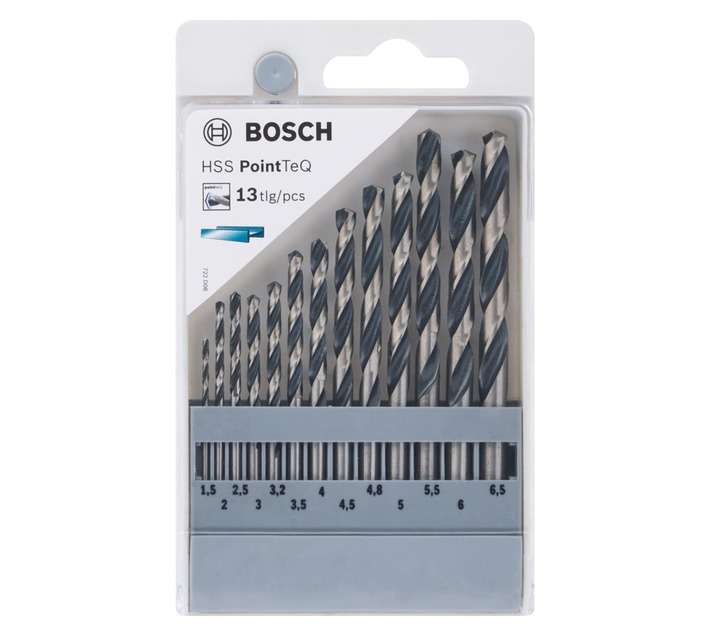 Bosch 13 Piece HSS PointTeQ Twist Drill Bit Set