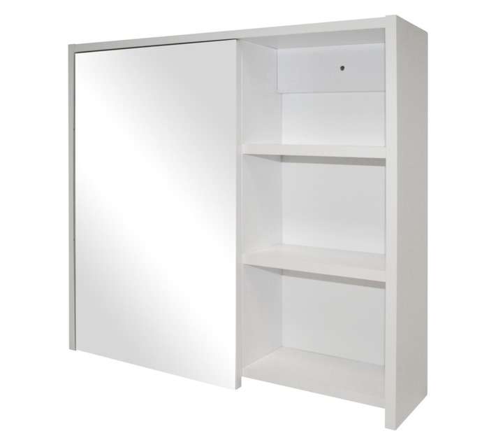 Denver Athena Sabrina 1 Door Mirror Cabinet - White (600mm)