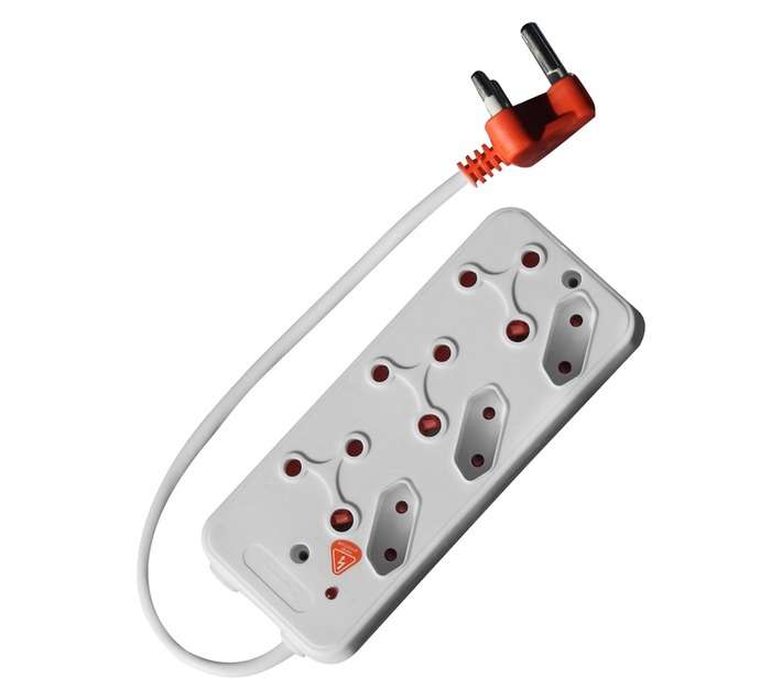 PowerWorx 6-Way Surge Protected Multi-Plug - White