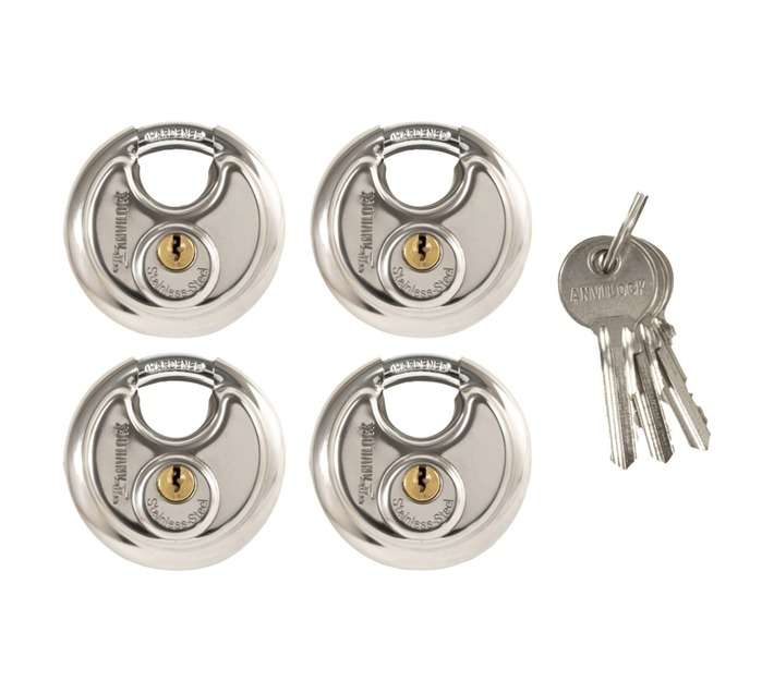 Anvilock 70mm Stainless Steel Discus Lock (4 Pack)