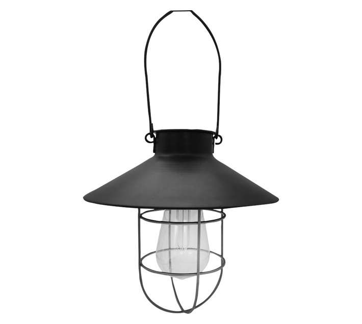 Eurolux Large Solar Cage Lantern - Black/Silver