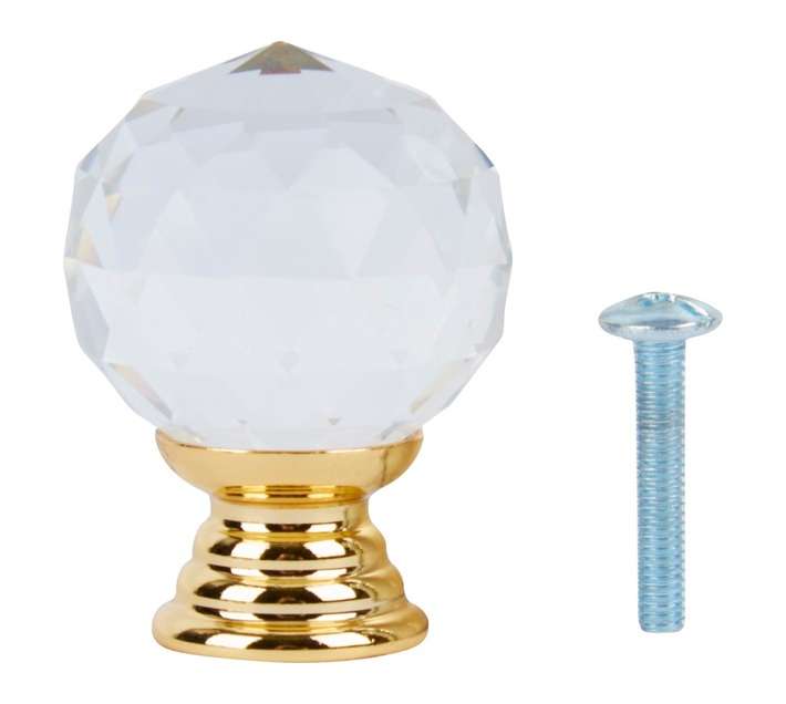Home and Kitchen Acrylic Golf Ball Knob - Gold (25mm)