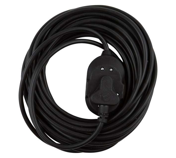 Ellies Electronics FELBW2X/10BJ Extension Lead with Coupler - Black (10m)