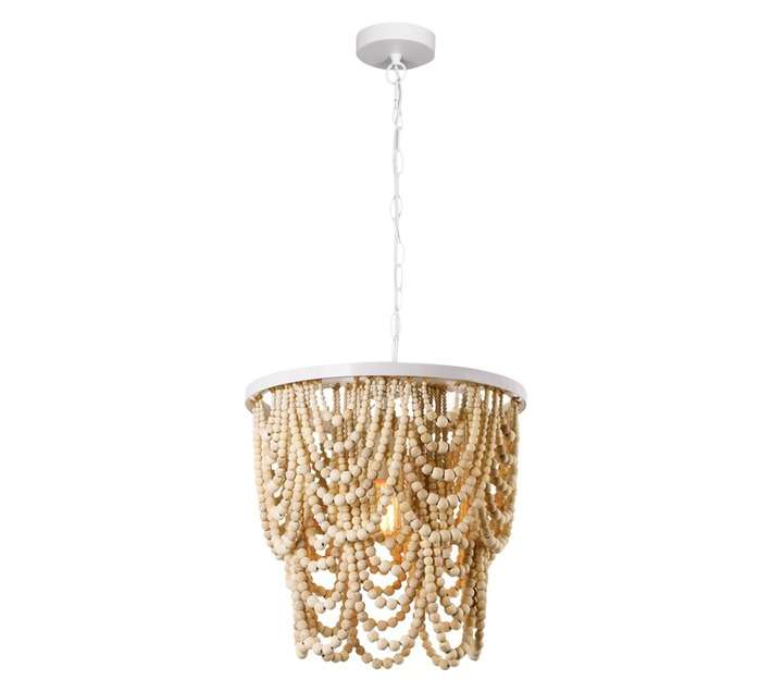 Bright Star Lighting PEN822 BEAD Beaded Pendant Light - Matt White (380 x 380m)