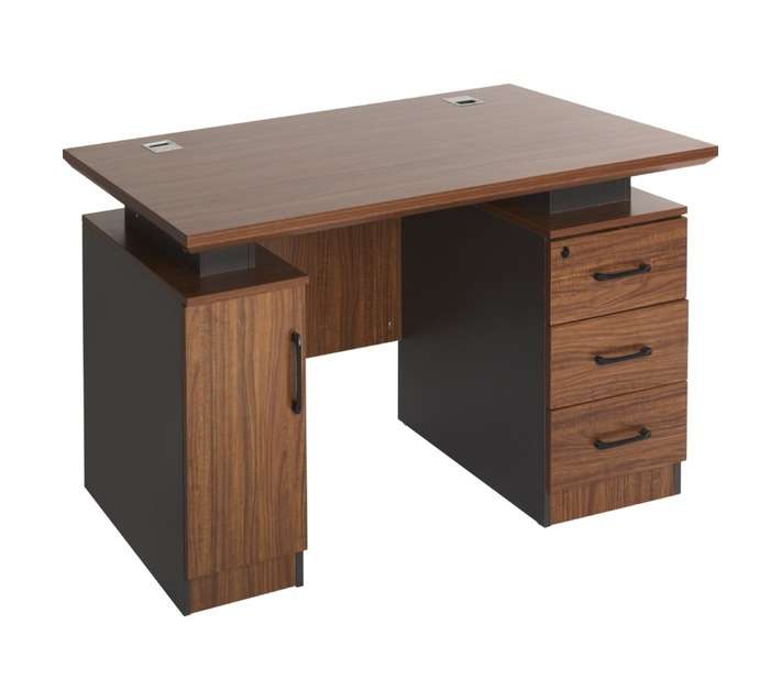 GOF Morey Computer Desk - Dark Brown (1400 x 600 x 750mm)