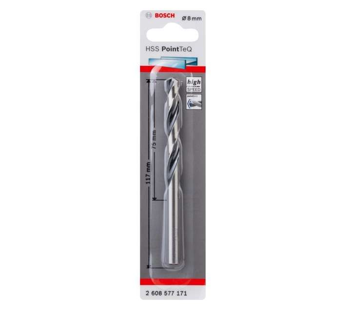Bosch PointTeQ HSS Drill Bit (117 x 8mm)