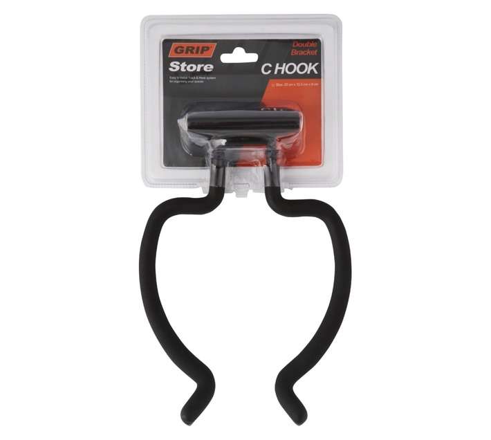Grip Storage Double C Hook with Bracket