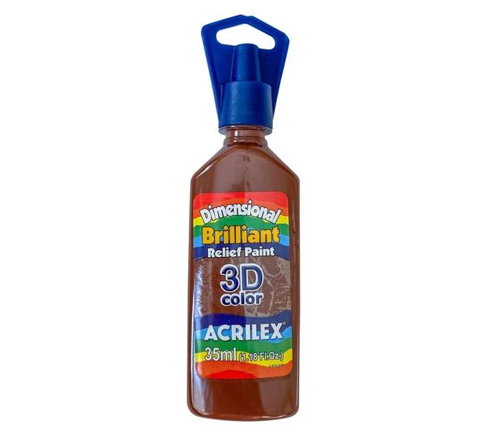 Acrilex ADBBR Dimensional 3D Brilliant Paint - Brown (35ml)