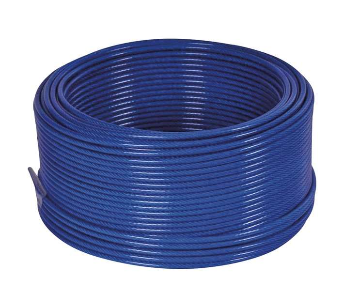 Libra Marketing PVC Coated Roll Steel Cable - Blue (4.0x5.6mm) (Per Meter)